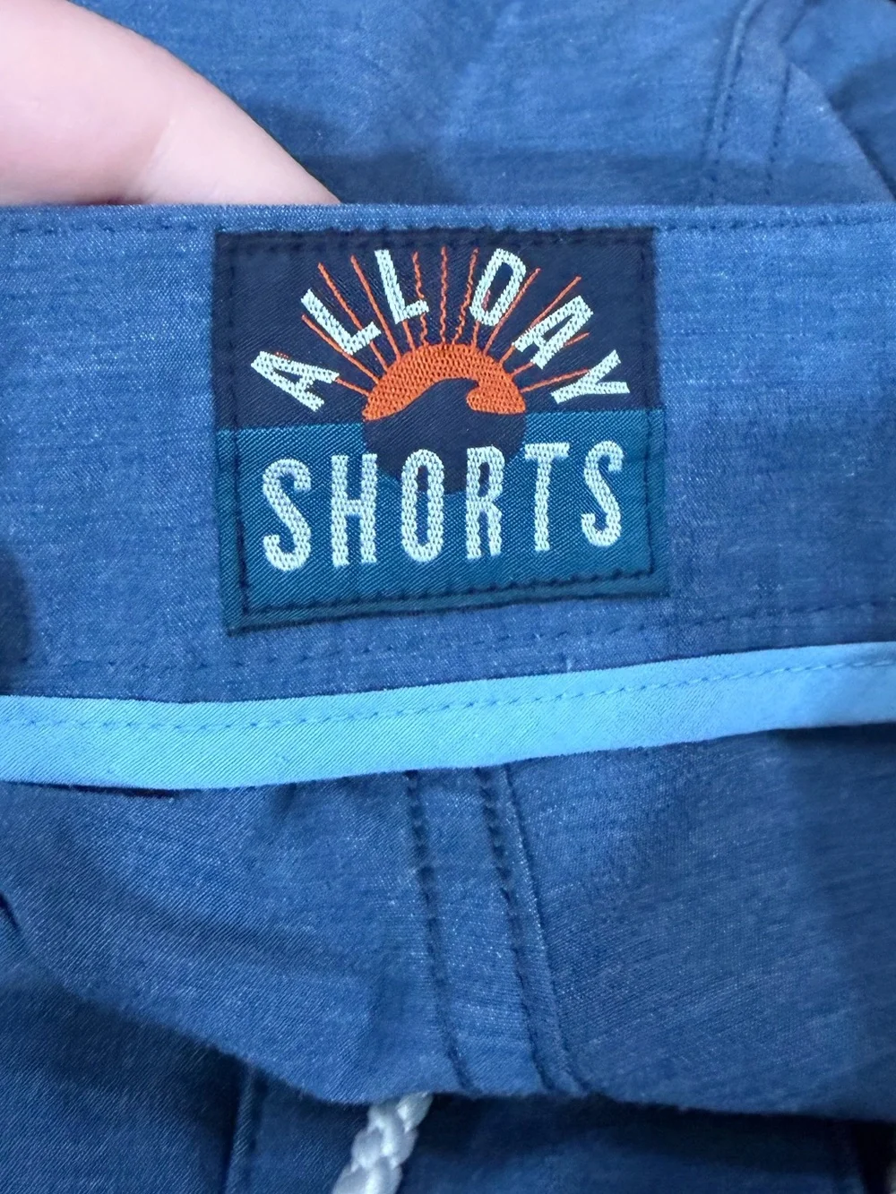 Faherty Mens Blue Interior Drawstring Zip Fly All Day Shorts Sz. 28